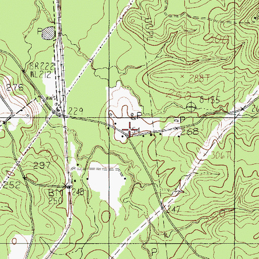 Topographic Map of Browndell, TX