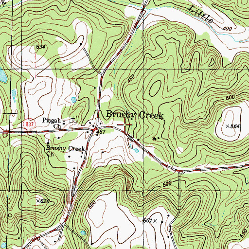 Topographic Map of Brushy Creek, TX