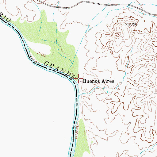 Topographic Map of Buenos Aires, TX