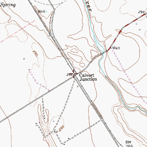 Topographic Map of Calvert Junction, TX
