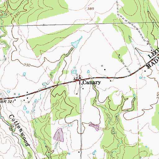 Topographic Map of Canary, TX