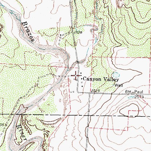 Topographic Map of Canyon Valley, TX