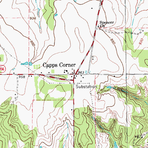Topographic Map of Capps Corner, TX
