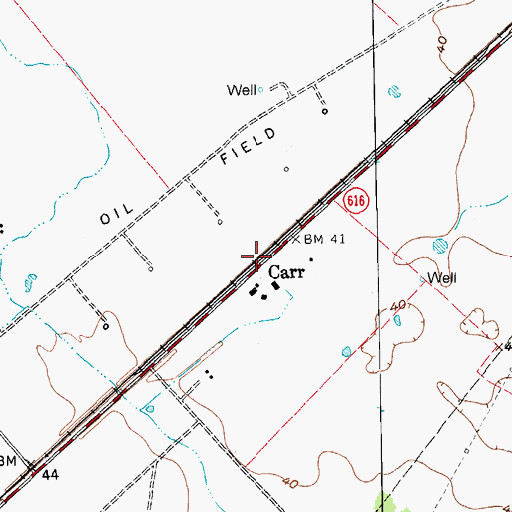 Topographic Map of Carr, TX