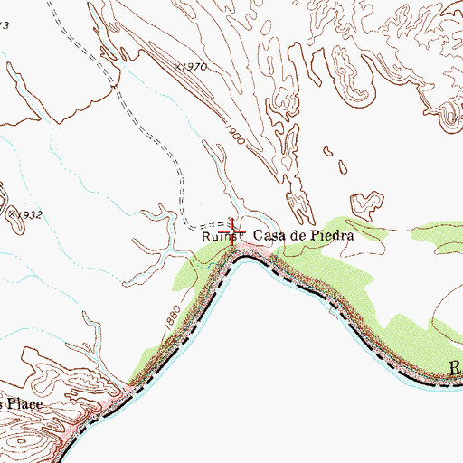 Topographic Map of Casa de Piedra, TX
