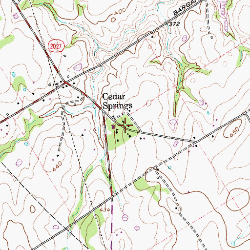 Topographic Map of Cedar Springs, TX