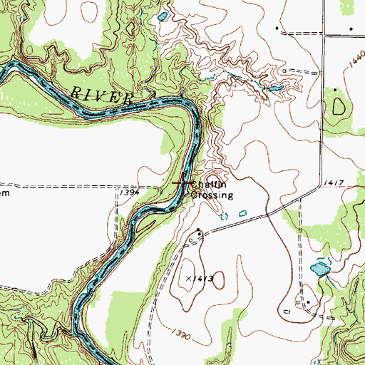 Topographic Map of Chaffin Crossing, TX