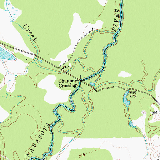 Topographic Map of Channey Crossing, TX