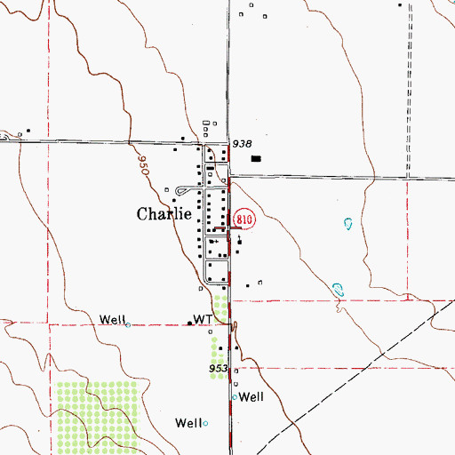 Topographic Map of Charlie, TX