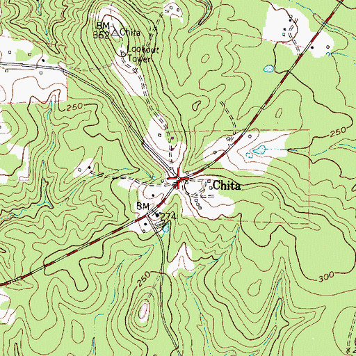 Topographic Map of Chita, TX