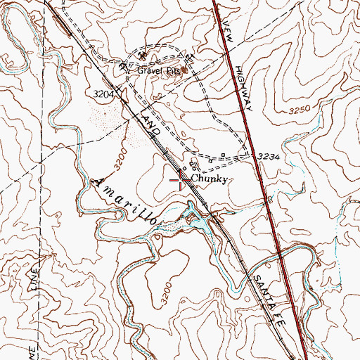Topographic Map of Chunky, TX
