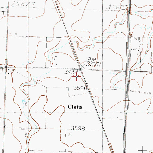 Topographic Map of Cleta, TX