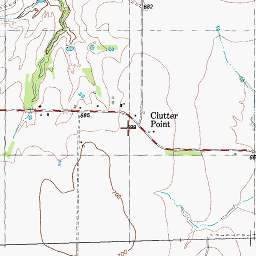 Topographic Map of Clutter Point, TX
