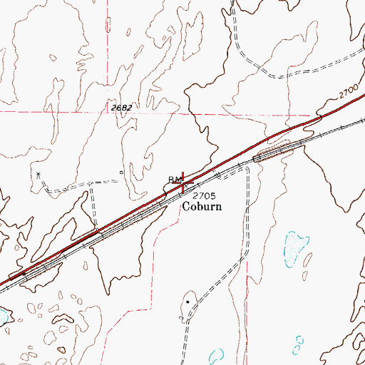 Topographic Map of Coburn, TX