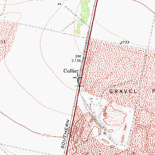 Topographic Map of Collier, TX