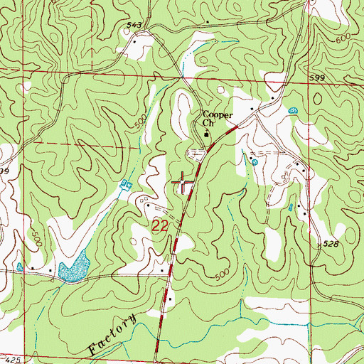 Topographic Map of Cooper Cemetery, AL