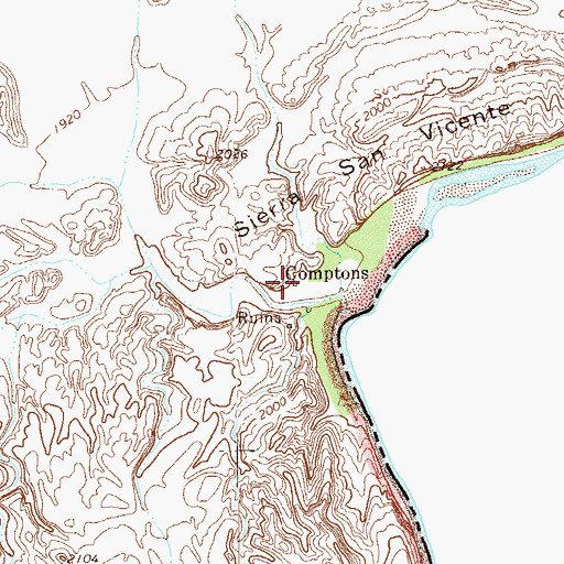 Topographic Map of Comptons, TX