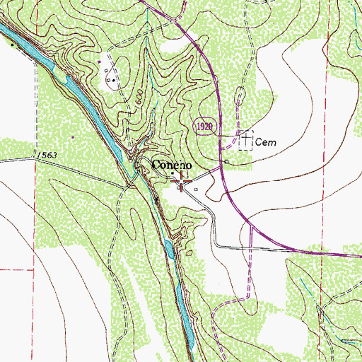 Topographic Map of Concho, TX