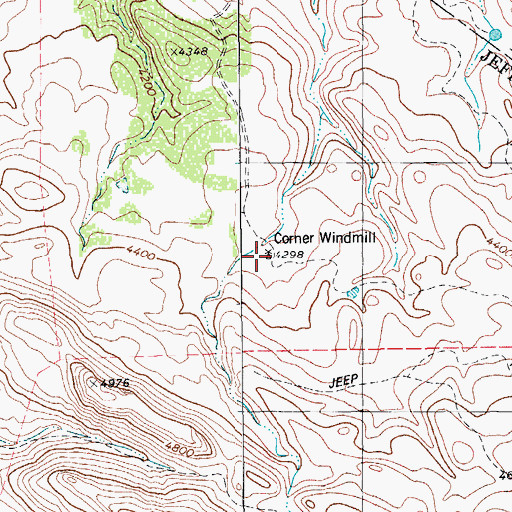 Topographic Map of Corner Windmill, TX