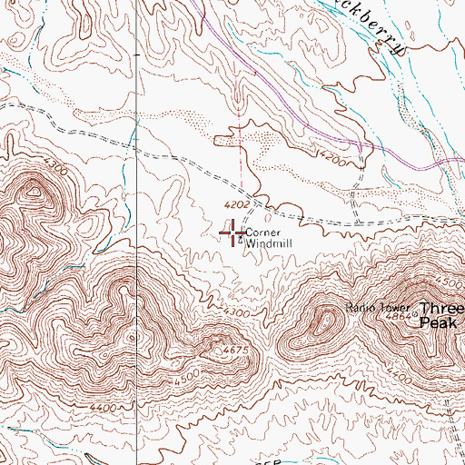 Topographic Map of Corner Windmill, TX