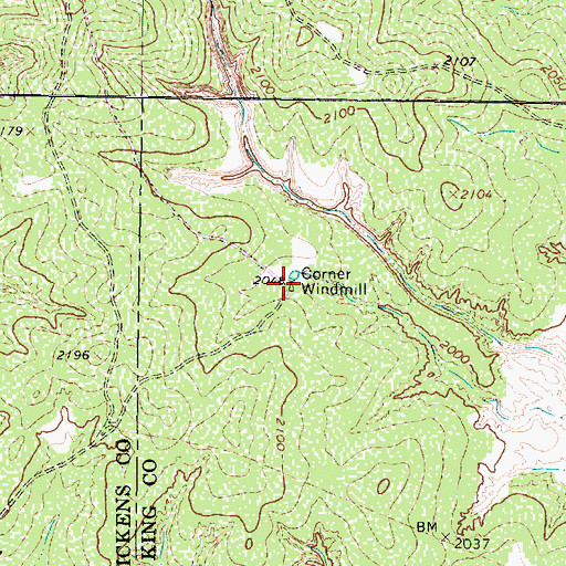 Topographic Map of Corner Windmill, TX
