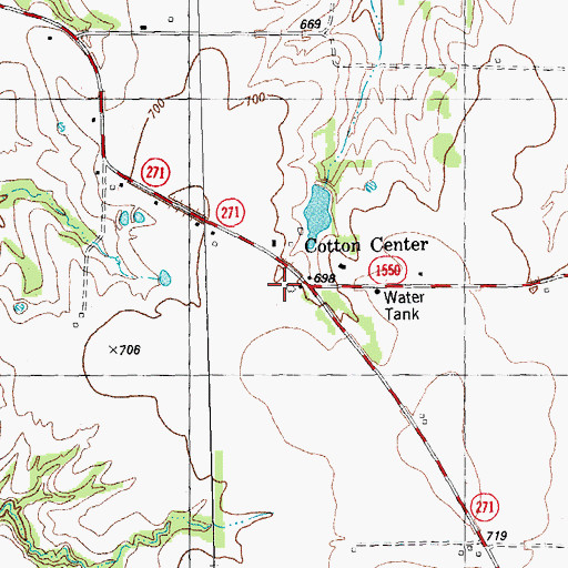 Topographic Map of Cotton Center, TX