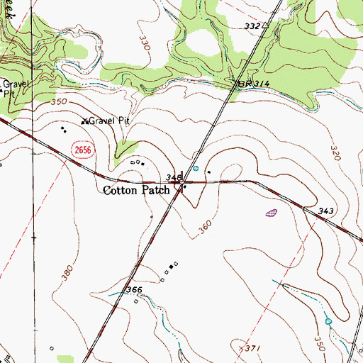 Topographic Map of Cotton Patch, TX