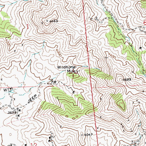 Topographic Map of Wildhorse Mine, AZ