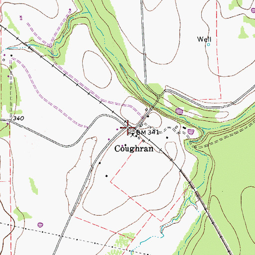 Topographic Map of Coughran, TX