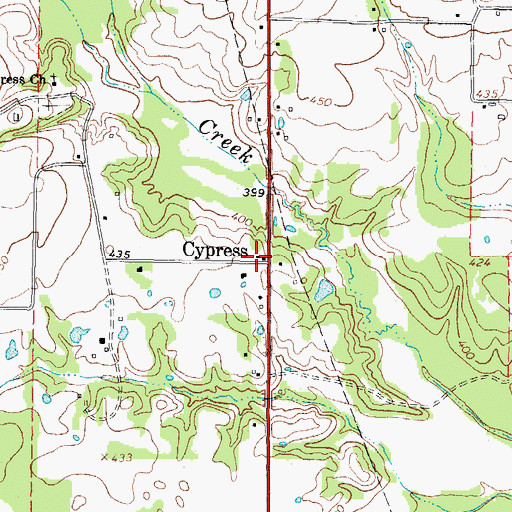 Topographic Map of Cypress, TX