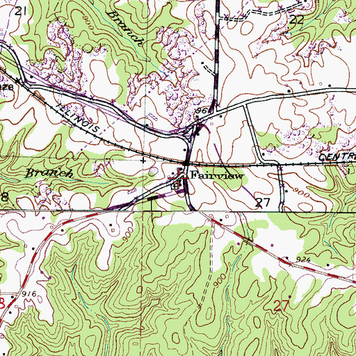 Topographic Map of Fairview Cemetery, AL