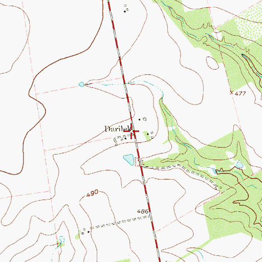 Topographic Map of Darilek, TX
