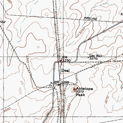 Topographic Map of Deal, TX