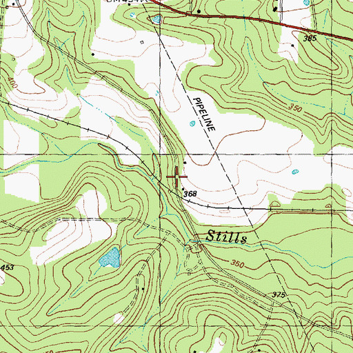 Topographic Map of Deanwright, TX