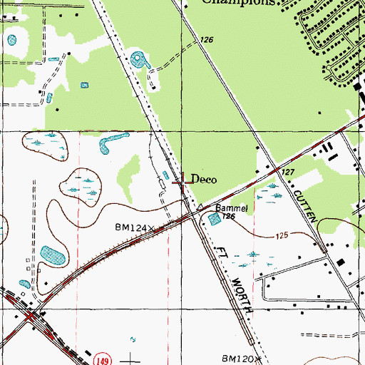 Topographic Map of Deco, TX