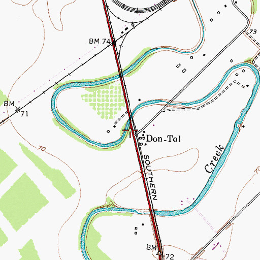 Topographic Map of Don-Tol, TX