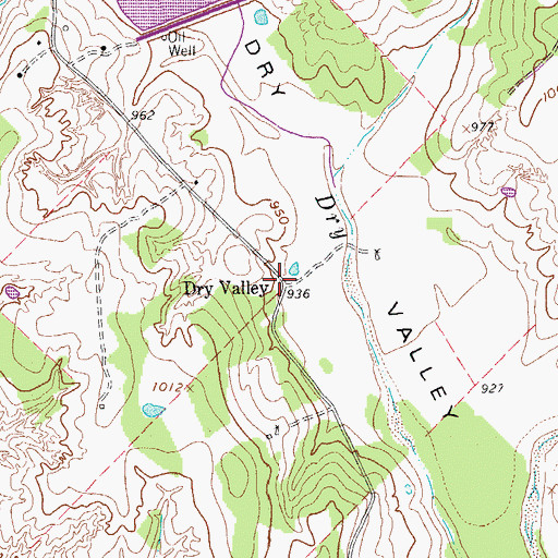 Topographic Map of Dry Valley, TX