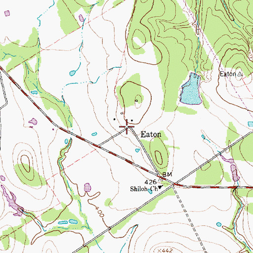 Topographic Map of Eaton, TX