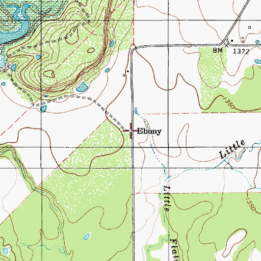 Topographic Map of Ebony, TX
