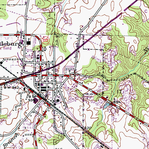 Topographic Map of First Methodist Church, AL