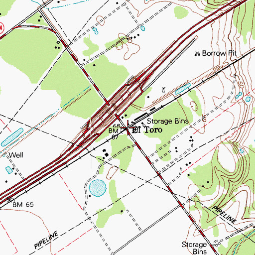 Topographic Map of El Toro, TX