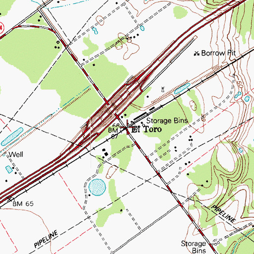 Topographic Map of El Toro, TX