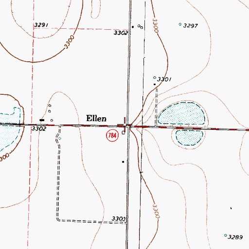 Topographic Map of Ellen, TX