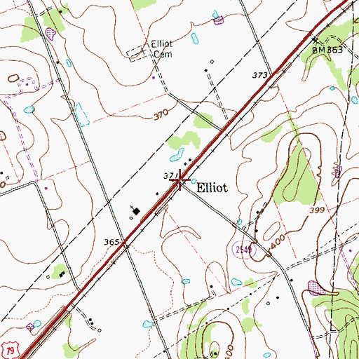 Topographic Map of Elliot, TX