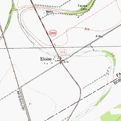 Topographic Map of Eloise, TX