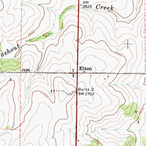 Topographic Map of Elton, TX