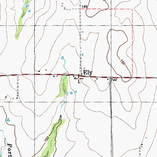 Topographic Map of Ely, TX