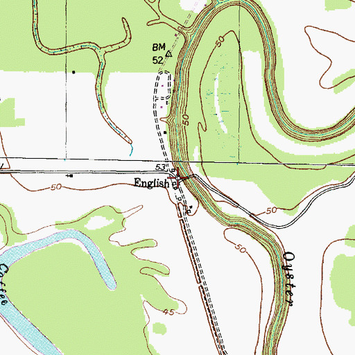 Topographic Map of English, TX