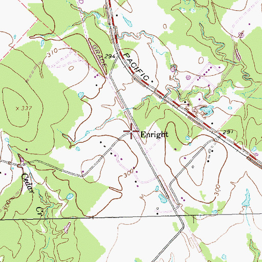 Topographic Map of Enright, TX