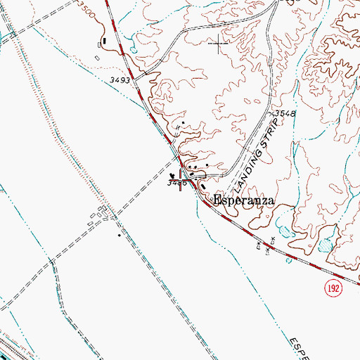 Topographic Map of Esperanza, TX